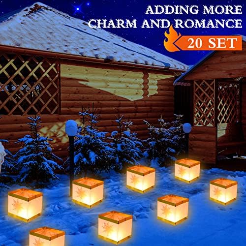 Cunno 72 Pcs Square Memorial Lanterns Set Paper Tangled Lanterns Sun Pattern Chinese Wishing Lights with Tea Candles and Adhesive Pads for Praying Pool Blessing Wedding - Image 6
