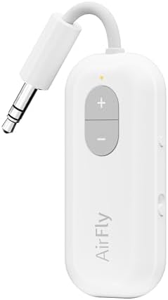 Twelve South AirFly SE | Bluetooth Wireless Audio Transmitter Adapter for AirPods/Headphones, 20+ Hr Battery, Works with 3.5mm aux Jacks on Airplanes, TVs, Gym Equipment, and Travel